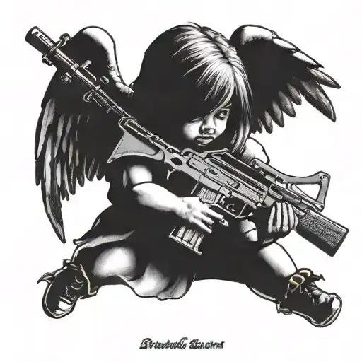 Little Angel Holding An Ak-47