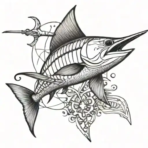 Marlin Fish And Hook