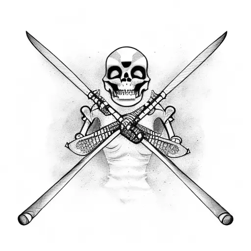 Softball Player With A Skeleton Bat