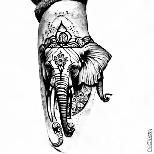 An Elephant With Flowers