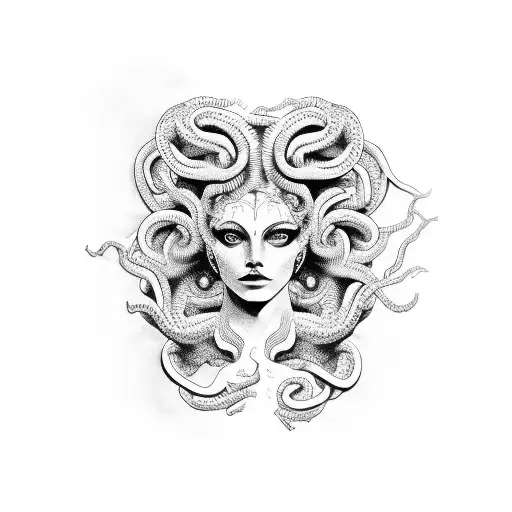 Medusa Women Side Of Head Hand Armgold Eyes Side Look
