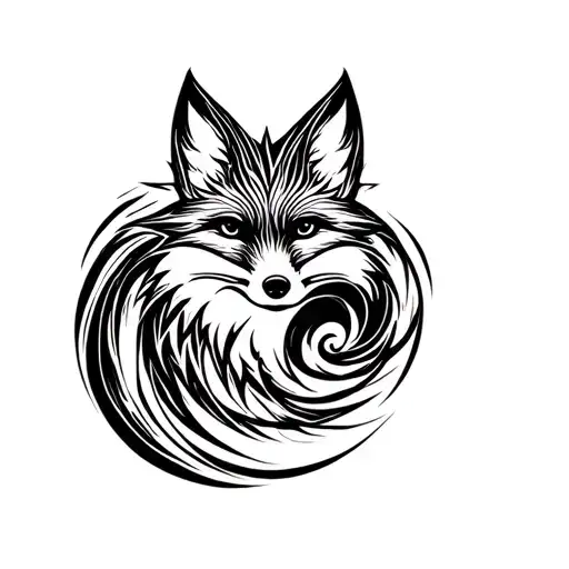 Fox In A Swirl Shape