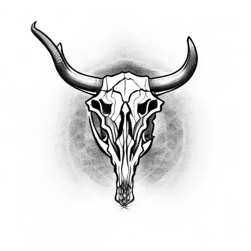 Bull Skull With Somke From Noses