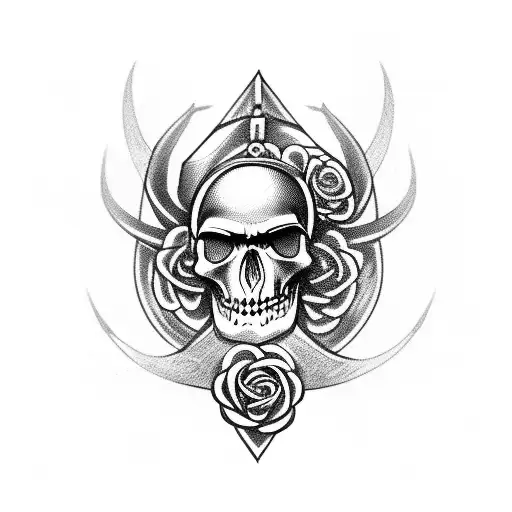 Viking With Skull And Roses Mental Health Awareness