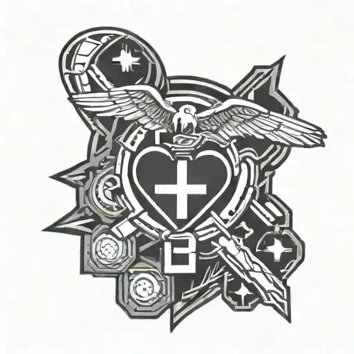 Paramedic Symbol Intertwined With A Heartbeat Line