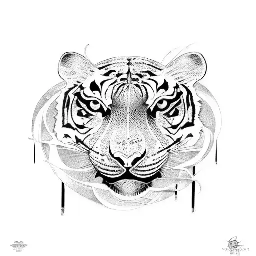 A Tribal-inspired Design Featuring A Tiger And A Scorpion