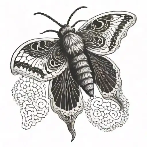 Moth With Skull Pattern On Wings