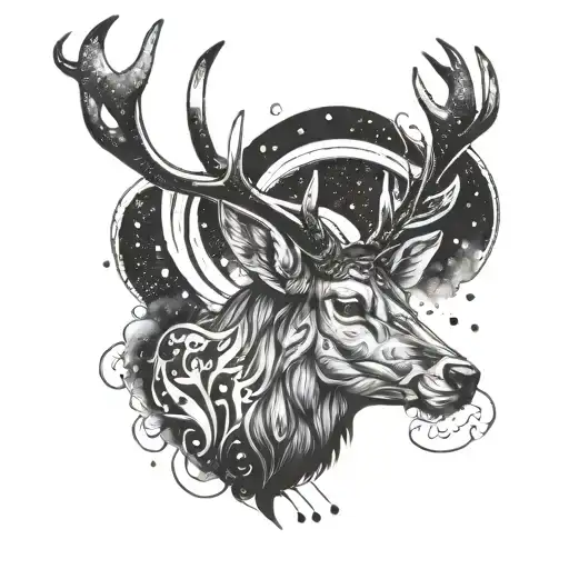Stag With Galaxy