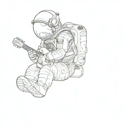 An Astronaut Playing A Guitar