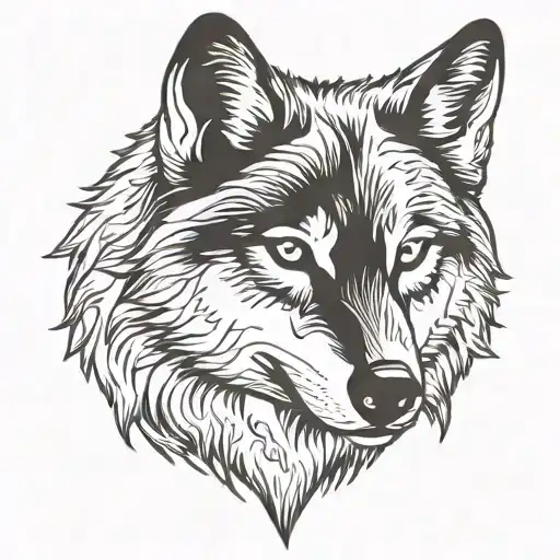 Wolf Facing Front Face