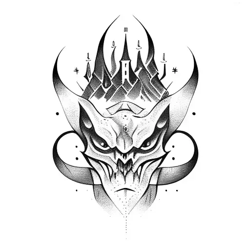 Dark Calligraphy Side Of Head Large