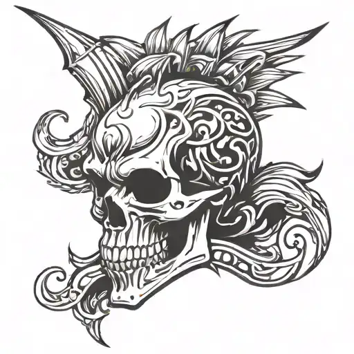 Punk Skull With Mohawk Wrote Joao Nuno And Maria Rita