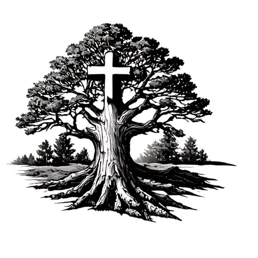 Cedar Tree With Cross Incorporated