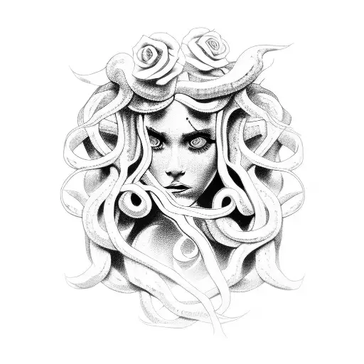 Female Half Face Medusa