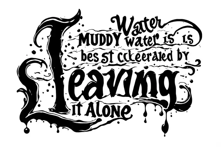Muddy Water Is Best Cleared By Leaving It Alone Quote