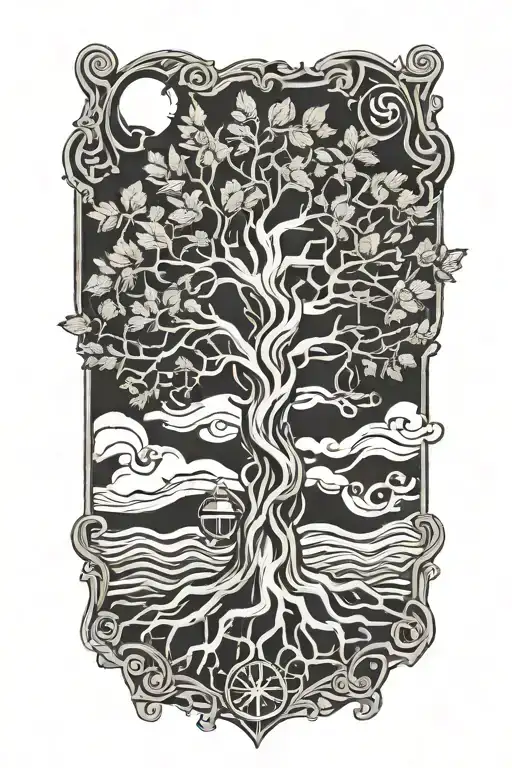 Tree Of Life With Anchor Intertwined