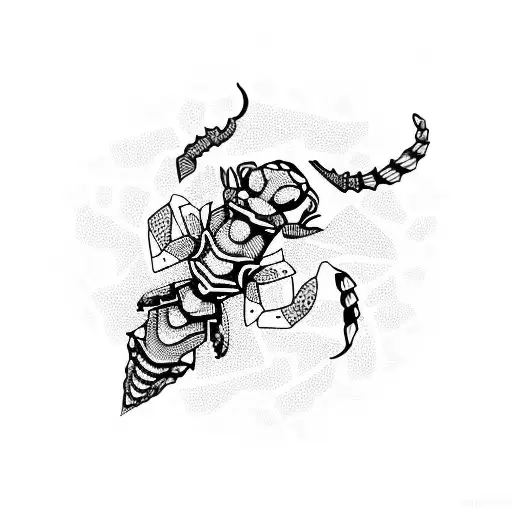 Scorpio Symbol With Geometric Shapes