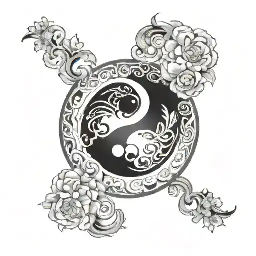 Yin Yang Black White Club Symbol