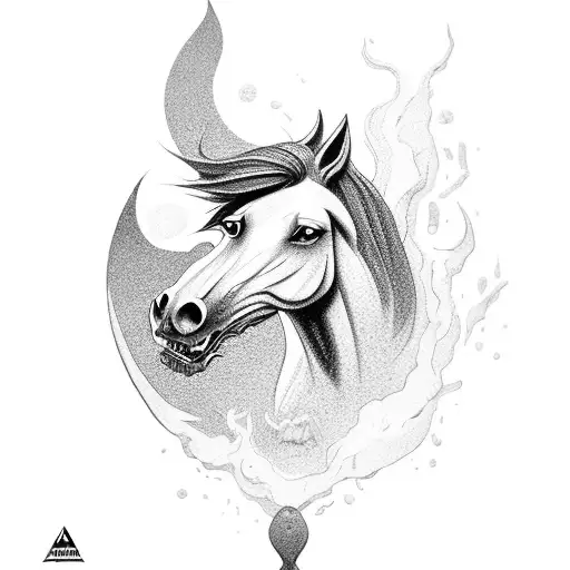 Snarling Horse Staring At You While Smoking A Missile