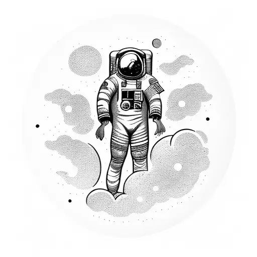Astronaut Floating In Space Full Back