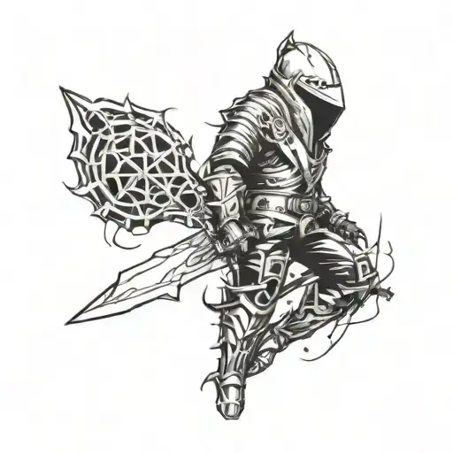 Combine Elements From Hotline Miami And Dark Souls Into A Unique Tattoo Design
