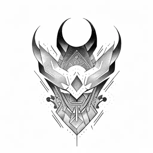 Dark Calligraphy Tattoo Large Angular