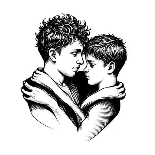 Cool Matching Tattoos For Son And Father