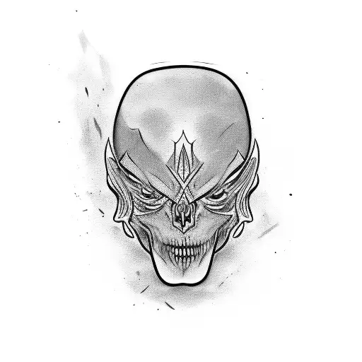 Dark Calligraphy Side Of Head Large