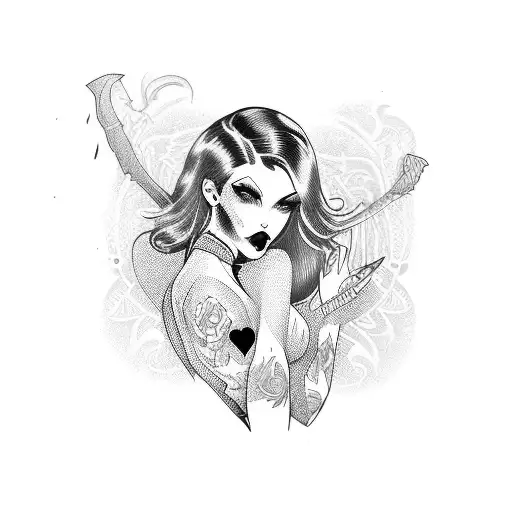 Girl Gothic Lingerie Pinup