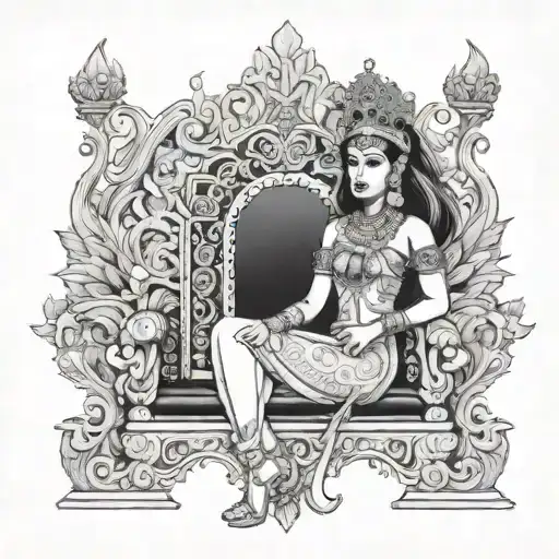 Beautiful Indian Princess On Throne