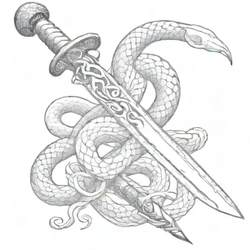Chinese Sword With Snake Wrapped