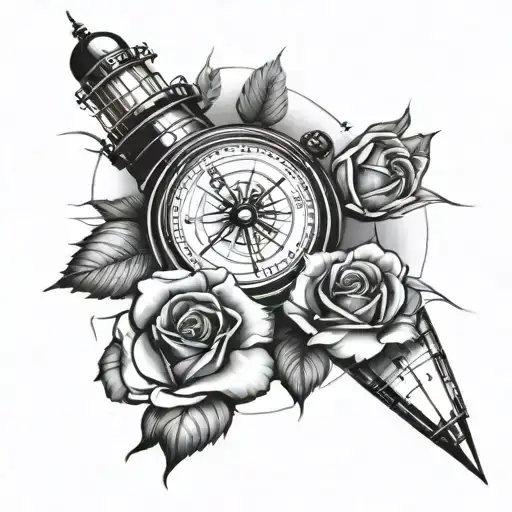 Lighthouse Roses Compass Watches