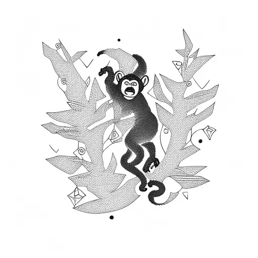 Monkey Climing A Tree