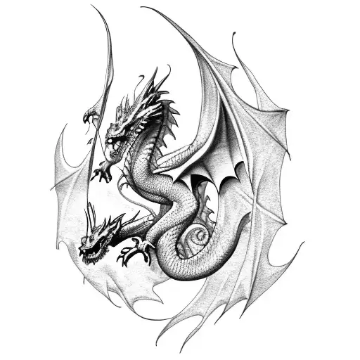 Dragon Wrapped Around A Paddle