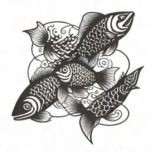A School Of Fish Forming A Bracelet Around The Wrist