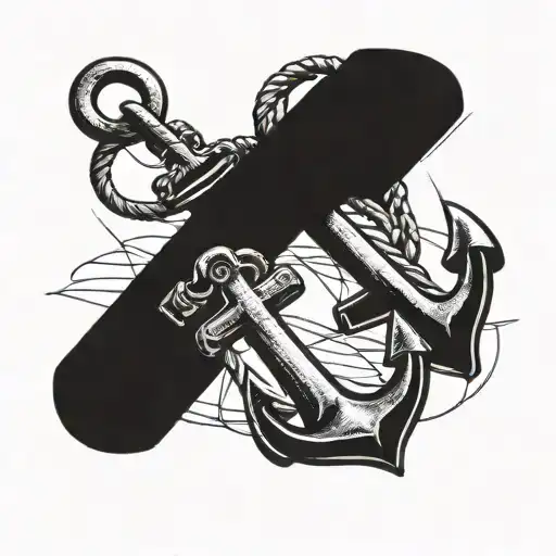 Dog Tags On An Anchor Intertwined