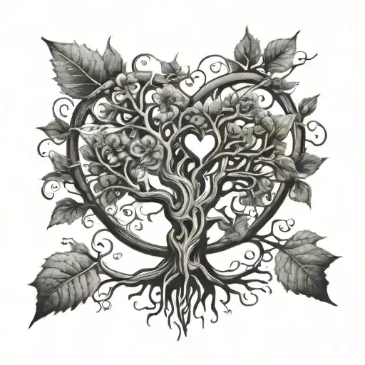 A Family Tree Intertwined With A Heart Symbolizing Love And Unity
