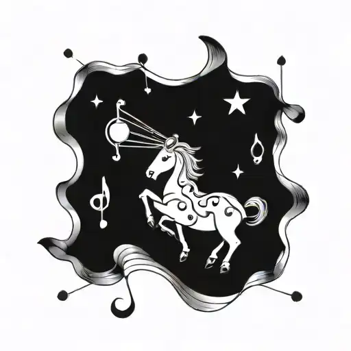 Aries Constellation Intertwined With Musical Notes