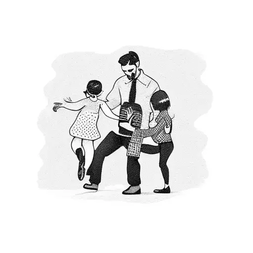 Man Grabbing Little Girl By Hand