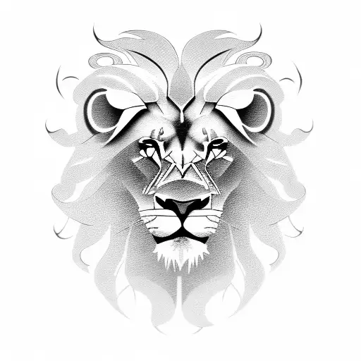 A Lion Face Made Up Of Gaming Symbols And Animation Frames