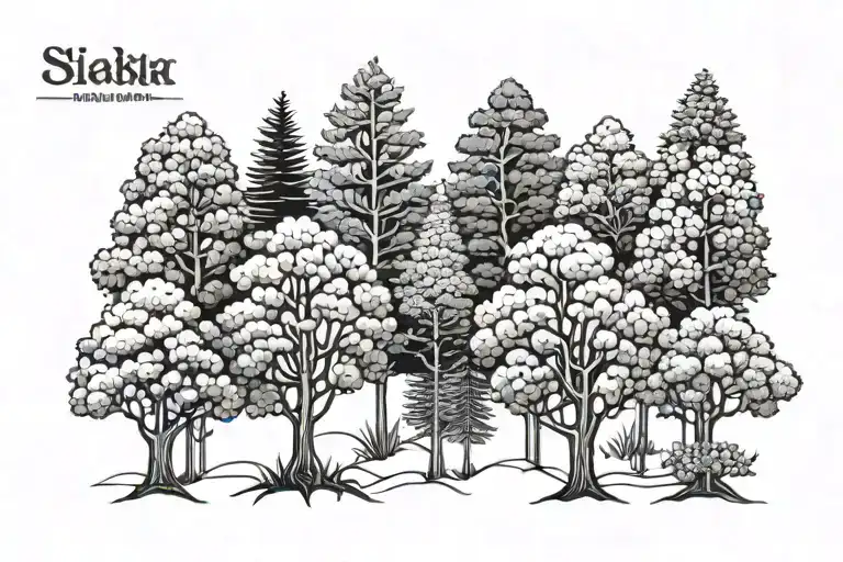 Line Pattern Of Trees