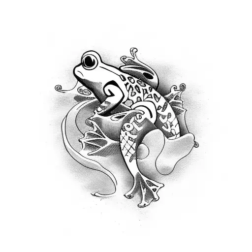 Frog Riding Koi