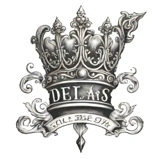 A Crown With The Word Delas Below It