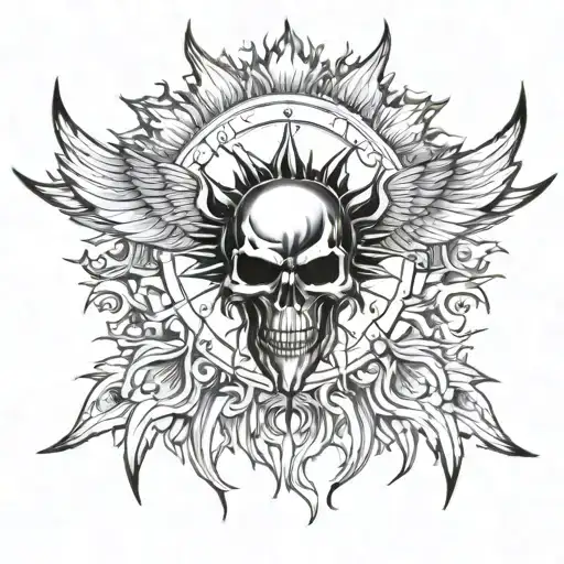 Sun With Demon Wings