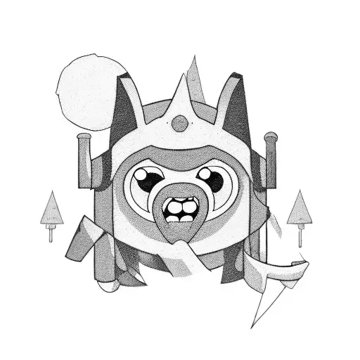 An Asymmetrical Tattoo Of Adventure Time The Cartoon Television Show