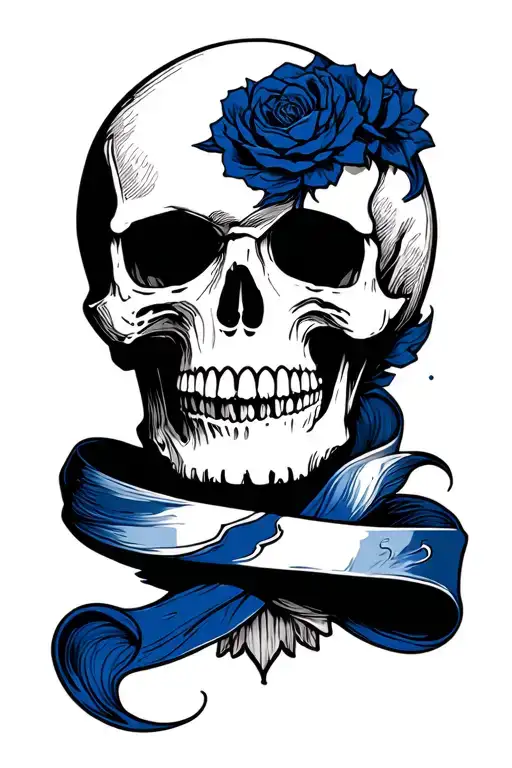 Navy Skull Surrounded