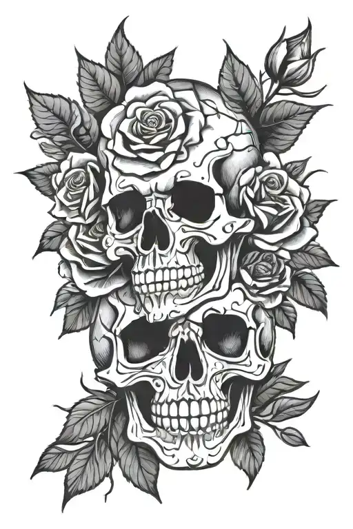 Skull Roses Love