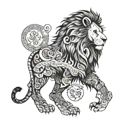 A Lion With Words And Other Things That Match For A Full Sleeve