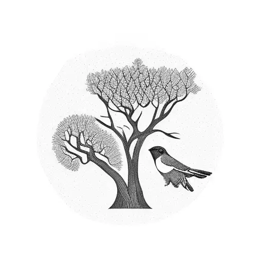 Tree With Small Bird