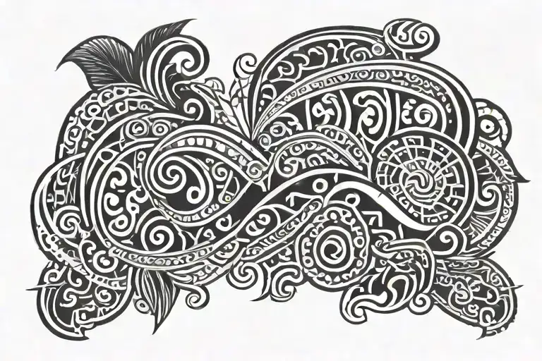 A Samoan Tattoo Design Wallpaper With Black Background And White